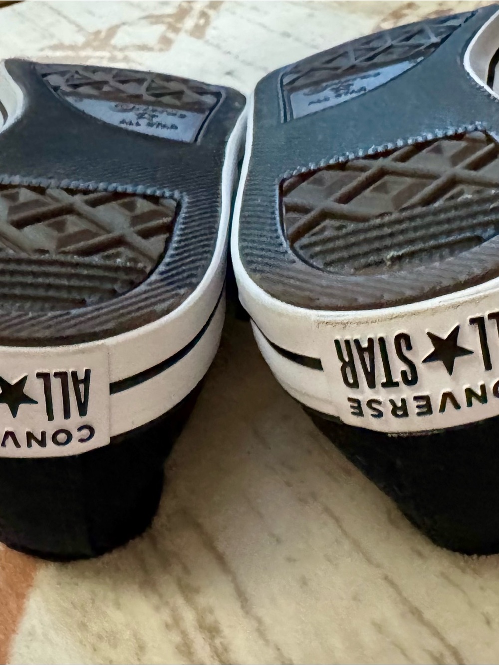 Converse Black Canvas Mary Jane Sneakers with White Toe Cap and Double Straps - Picture 5 of 6